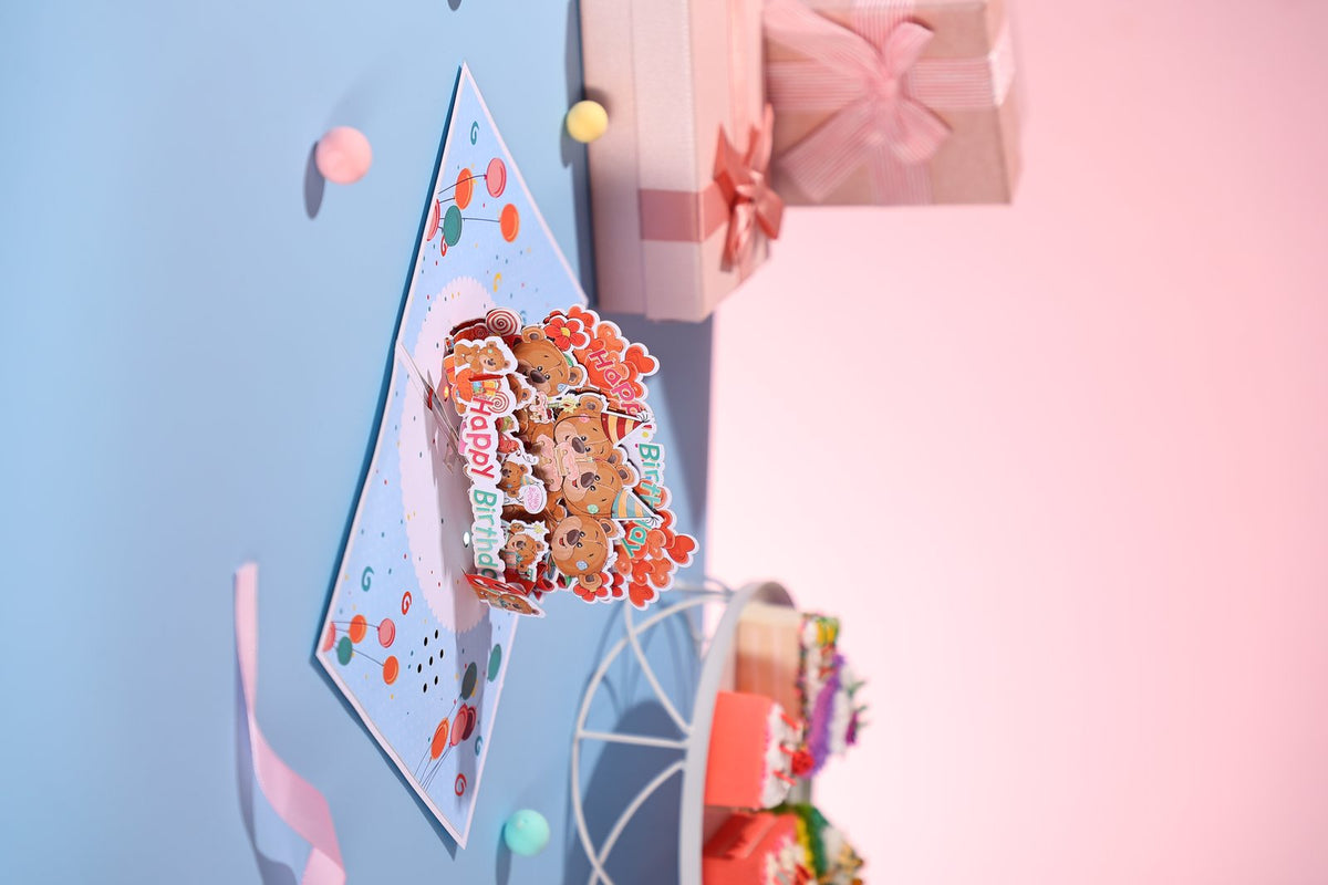 Birthday Bear Music 3D Pop Up Card