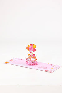 Pink Cake Birthday 3D Pop Up Card