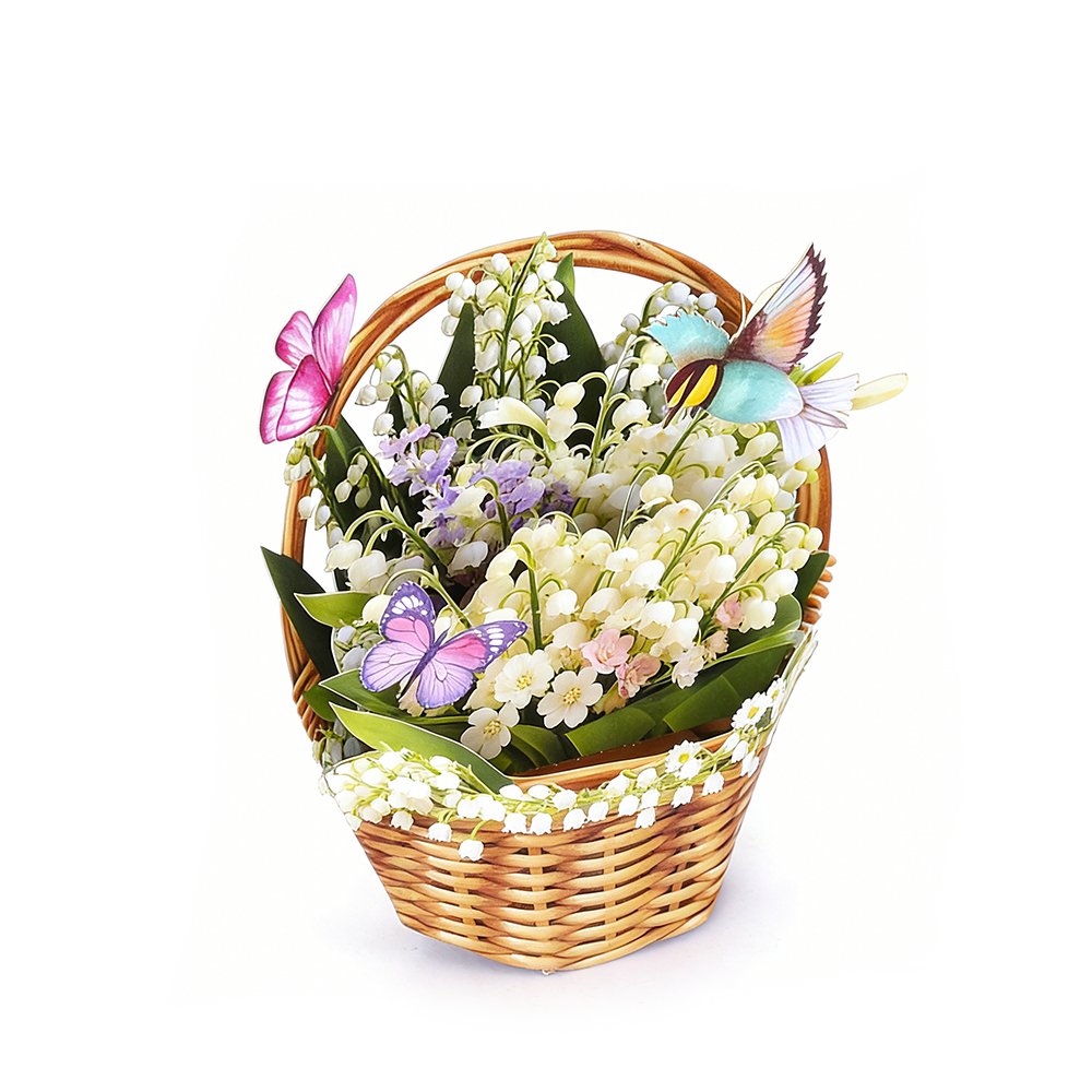 Lily Of The Valley Basket 3D Pop Up Card