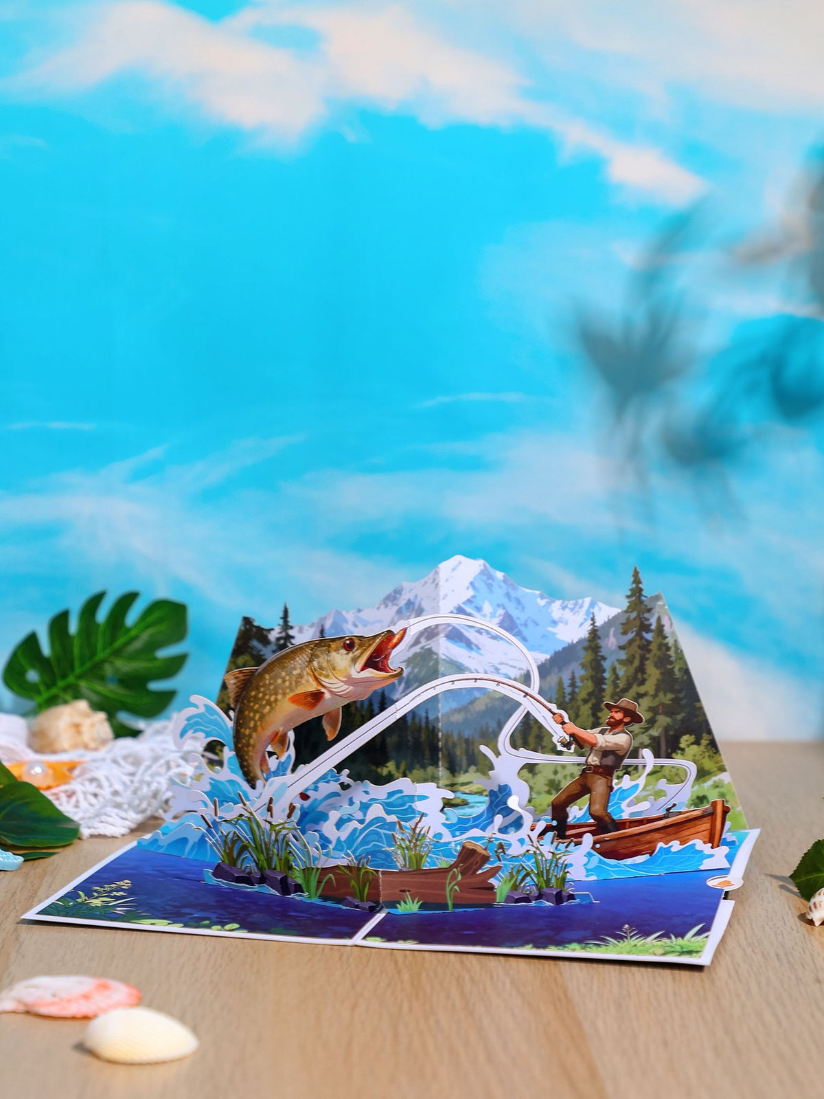 Fishing Scene Theme Greeting Card