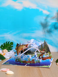 Fishing Scene Theme Greeting Card