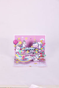 Pink Unicorn Birthday Greeting Card