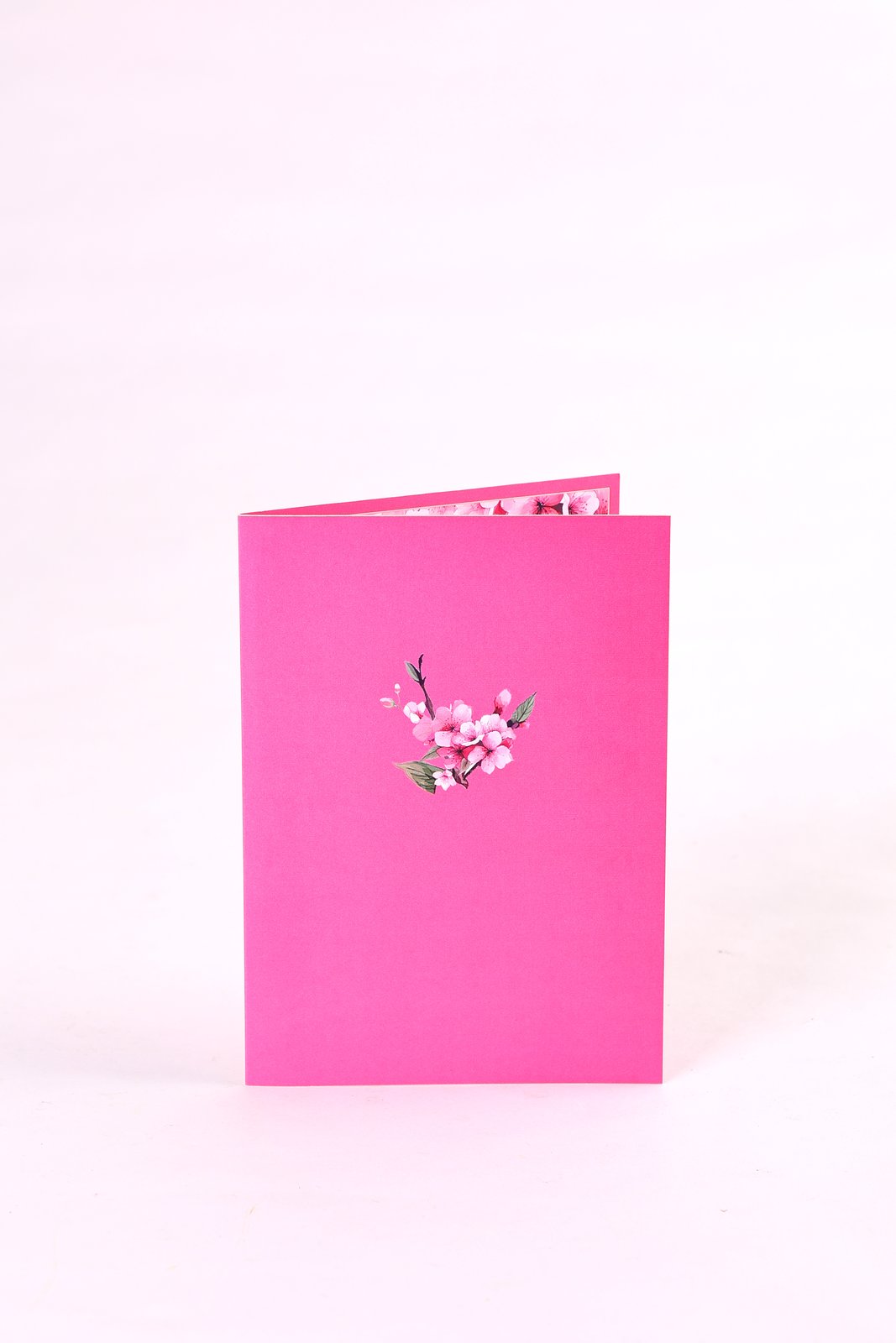Cherry Blossom Floral Wreath Greeting Card