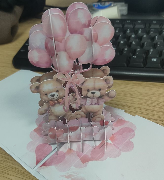 Couple Bear Balloon Greeting Card
