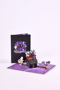 Halloween Cat Devil Greeting Card