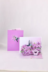Orchid Hummingbird Greeting Card