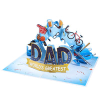 Blue Father's Day Flip Pop Up Card