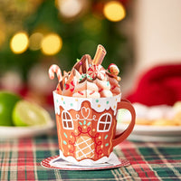 Gingerbread House Cup 3D Pop Up Card