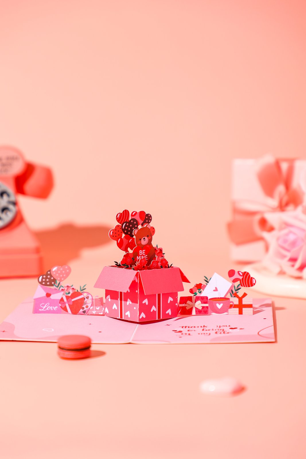 Valentine's Day Heart Bear Pop Up Card