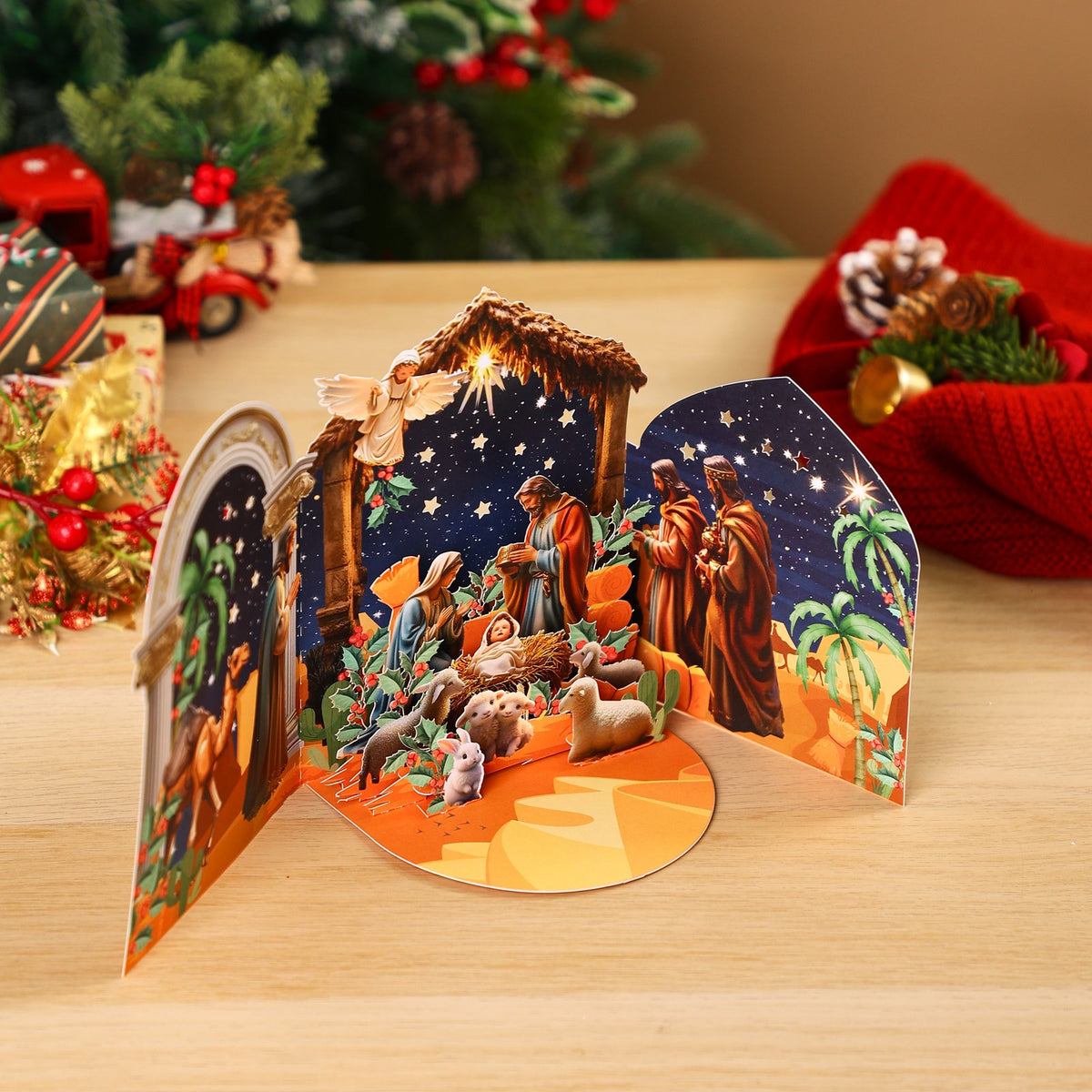 Open Door Nativity Greeting Card