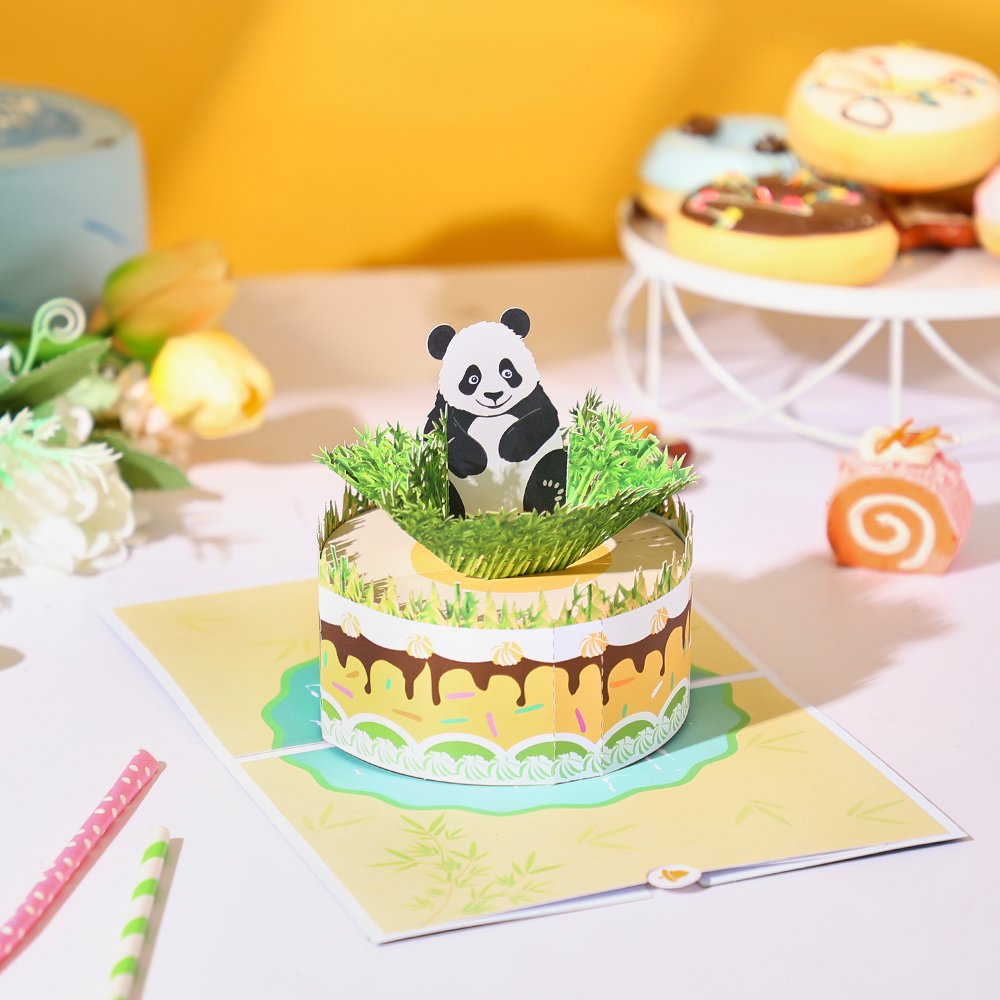 Panda Birthday Flip Pop Up Card