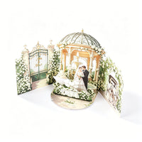 White Rose Wedding Double Door Card
