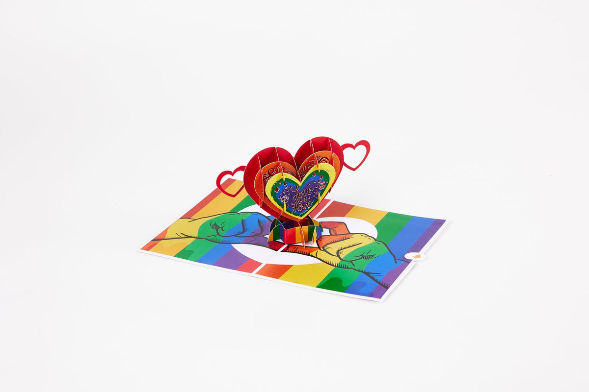 LGBT Pride Heart 3D Pop Up Card