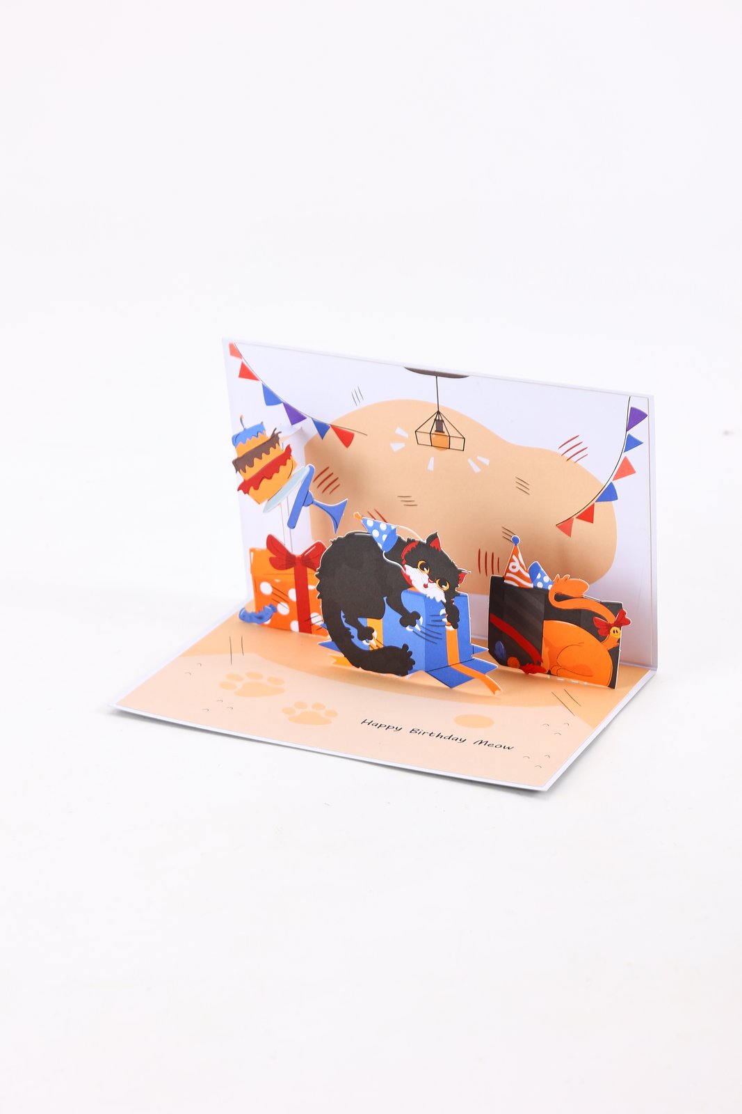 Lights Off Cat 90° 3D Pop Up Card