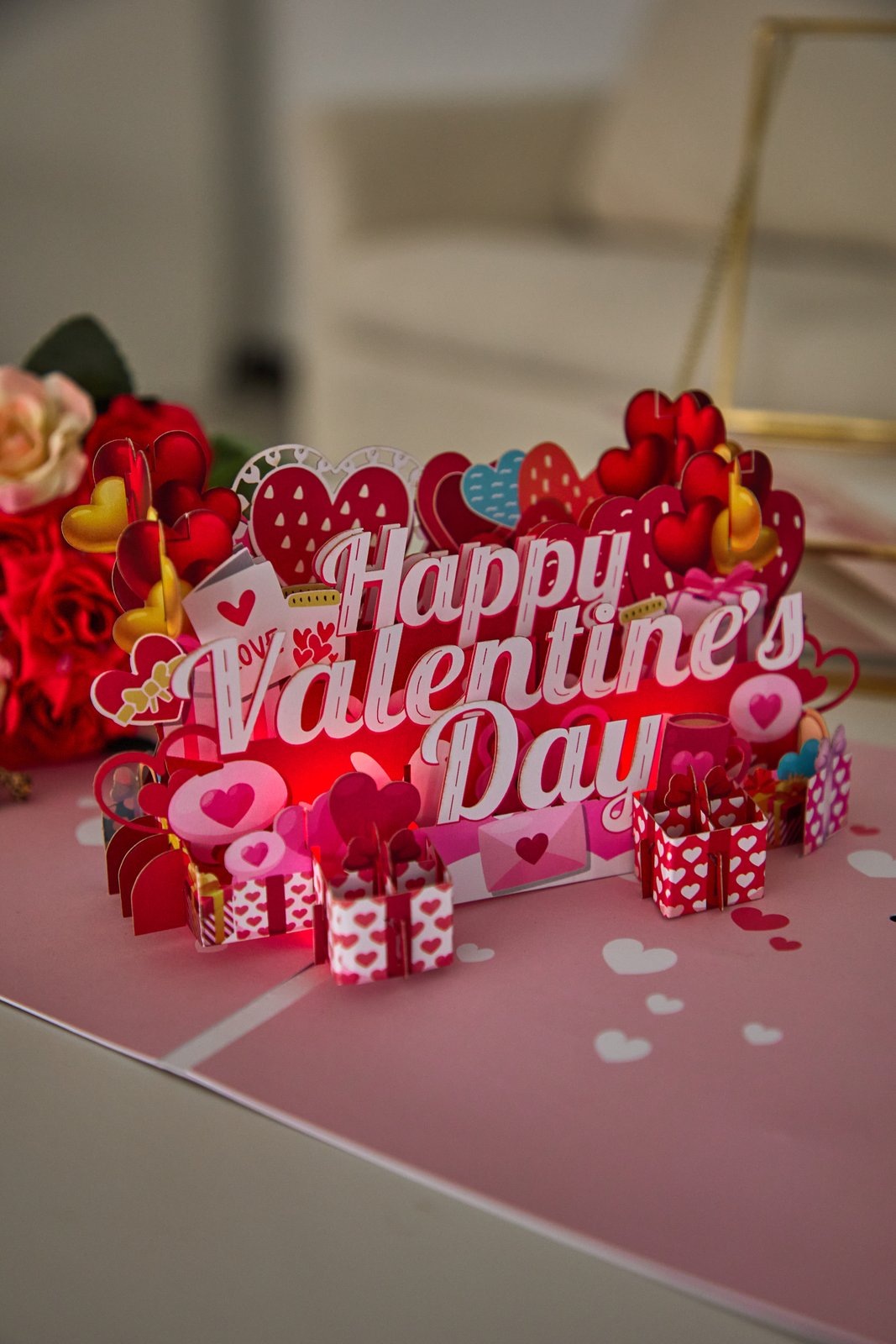 Valentine's Day Happy Music 3D Pop Up Card