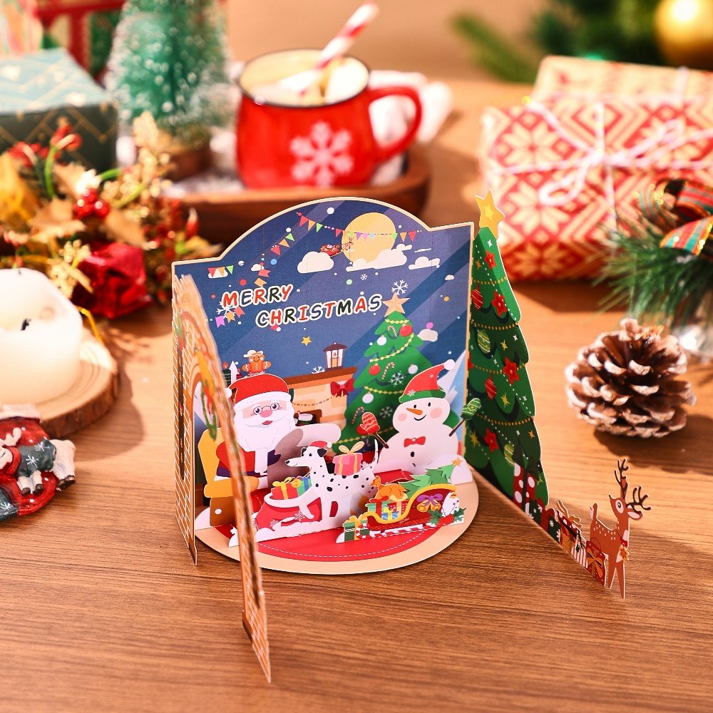 Christmas Triple Door Greeting Card