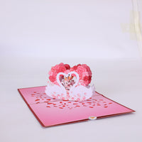 Heart Rose Swan Greeting Card