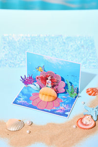 Little Mermaid Pearl 3D Pop Up Card