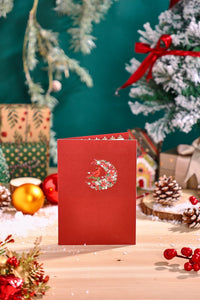 Cardinal Crescent Moon 3D Pop Up Card