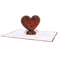 Wooden Heart 3D Pop Up Card