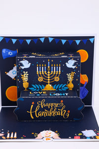 Hanukkah 90° 3D Pop Up Card