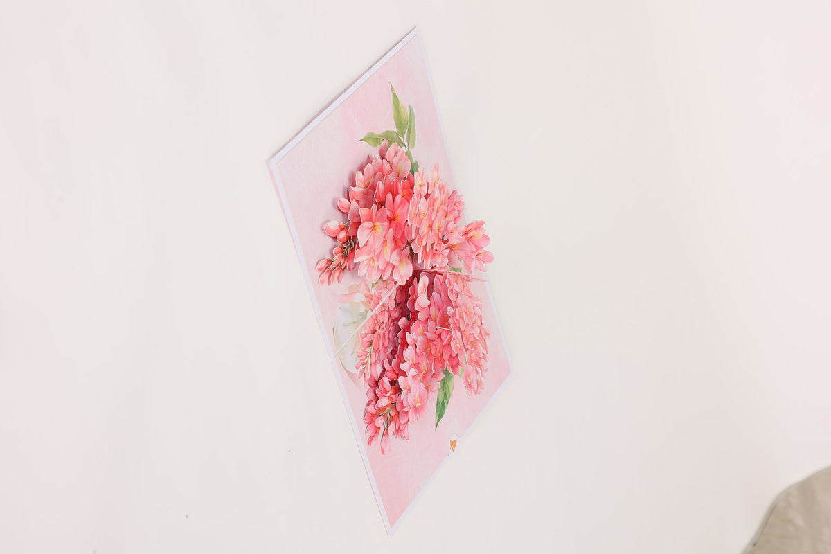 Pink Flower Wisteria 3D Pop Up Card