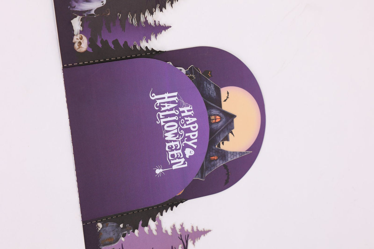 Halloween Night Witch Cottage 3D Pop Up Card