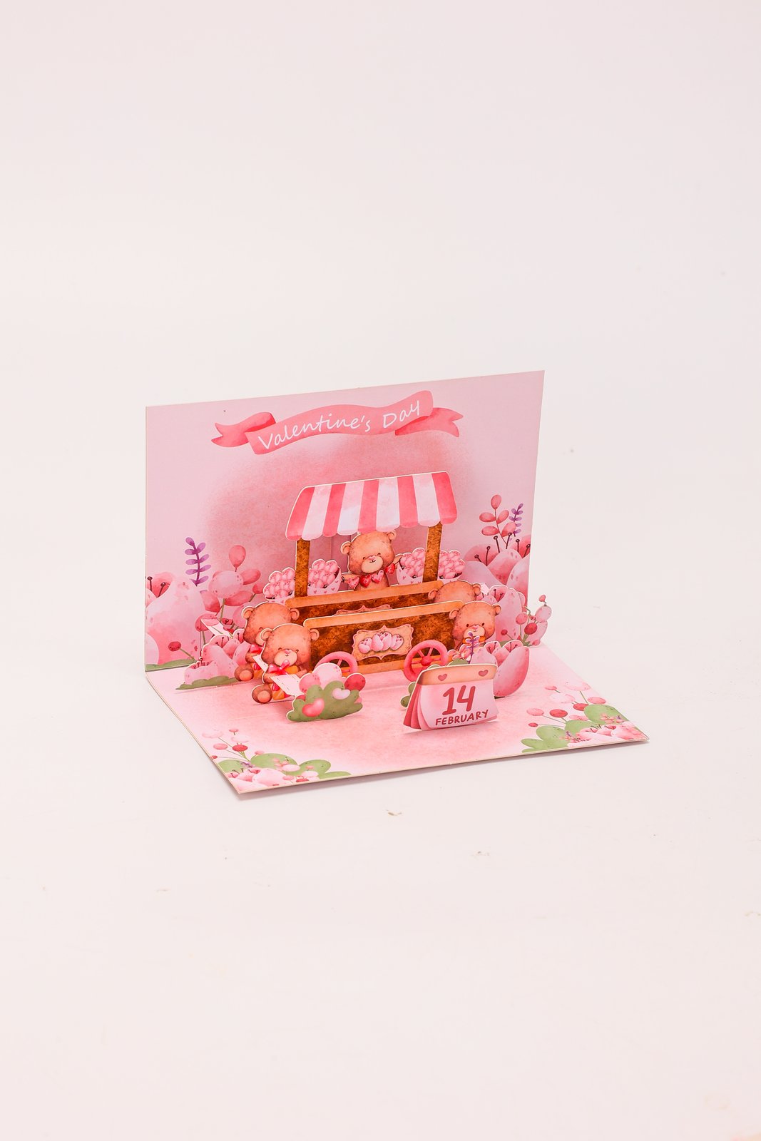 Valentine's Day Bear Car 90° 3D Pop Up Card
