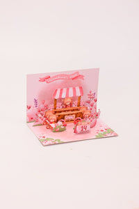 Valentine's Day Bear Car 90° 3D Pop Up Card