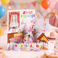 Birthday Pet Stairs 3D Pop Up Card