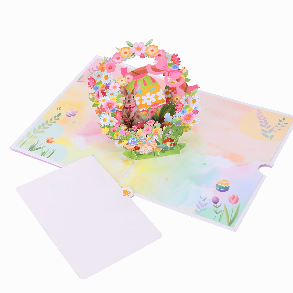 Easter Egg Floral Wreath Greeting Card
