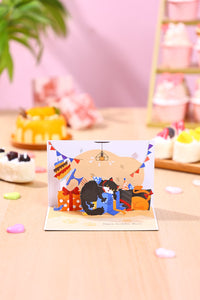 Lights Off Cat 90° 3D Pop Up Card