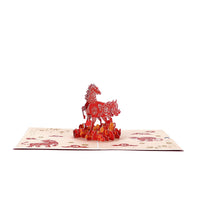 Red Horse 3D Pop Up Card
