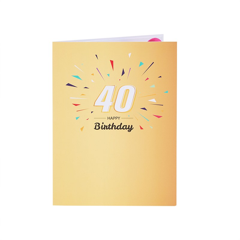 40th Birthday Light Music 3D Pop Up Card