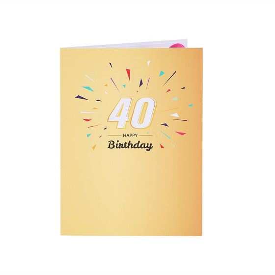 40th Birthday Light Music 3D Pop Up Card