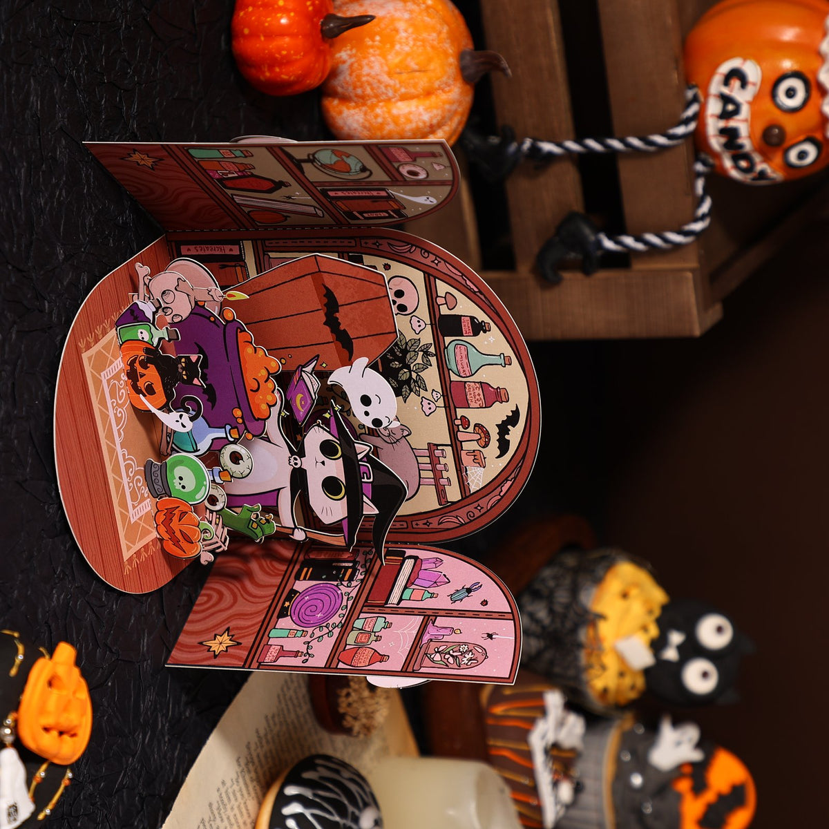 Magic Kitten Double Door 3D Pop Up Card
