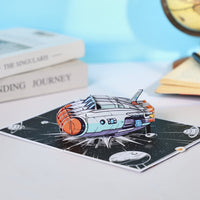 Space Airplane Flip Pop Up Card