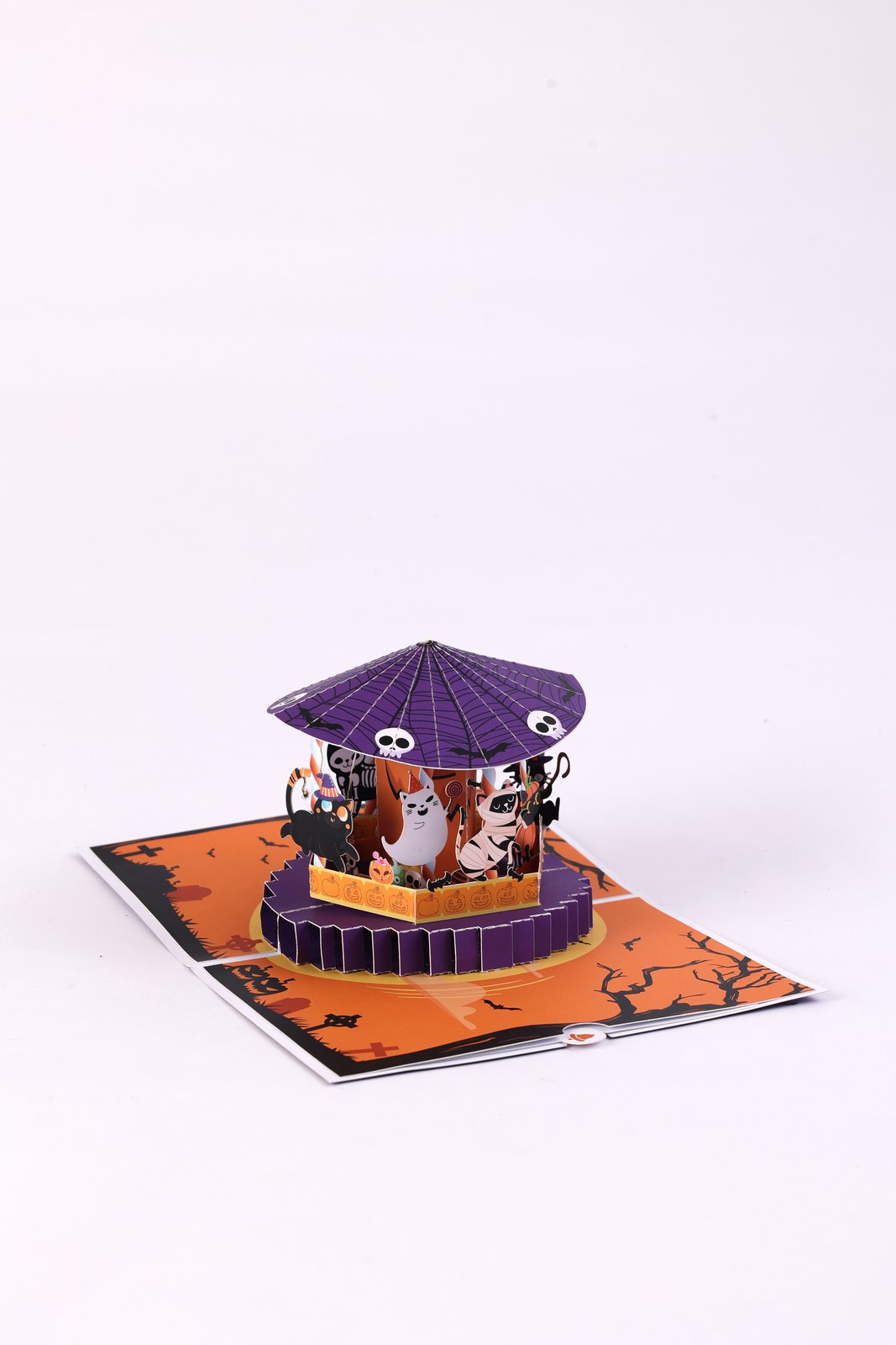 Halloween Spinning Cat 3D Pop Up Card