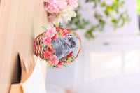 Blue Cat Flower Basket Hanging Ornament