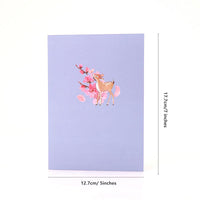 Cost-effective 3D Pop-up Card Deer & Cherry Blossom Greeting Card for Wedding Birthday Anniversary