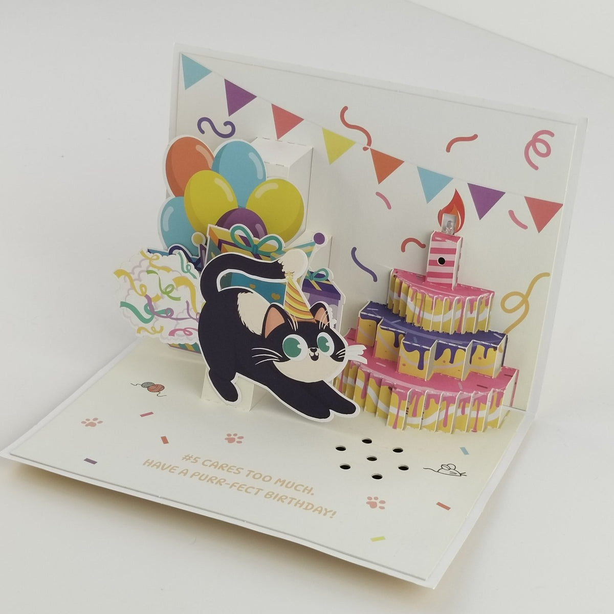 LED Lights & Music Cat Butt Birthday 3D Pop Up Card
