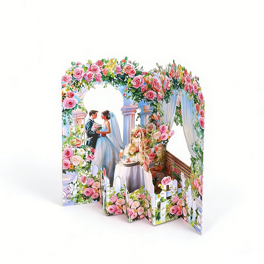 Rose Arch Wedding 3D Pop Up Card