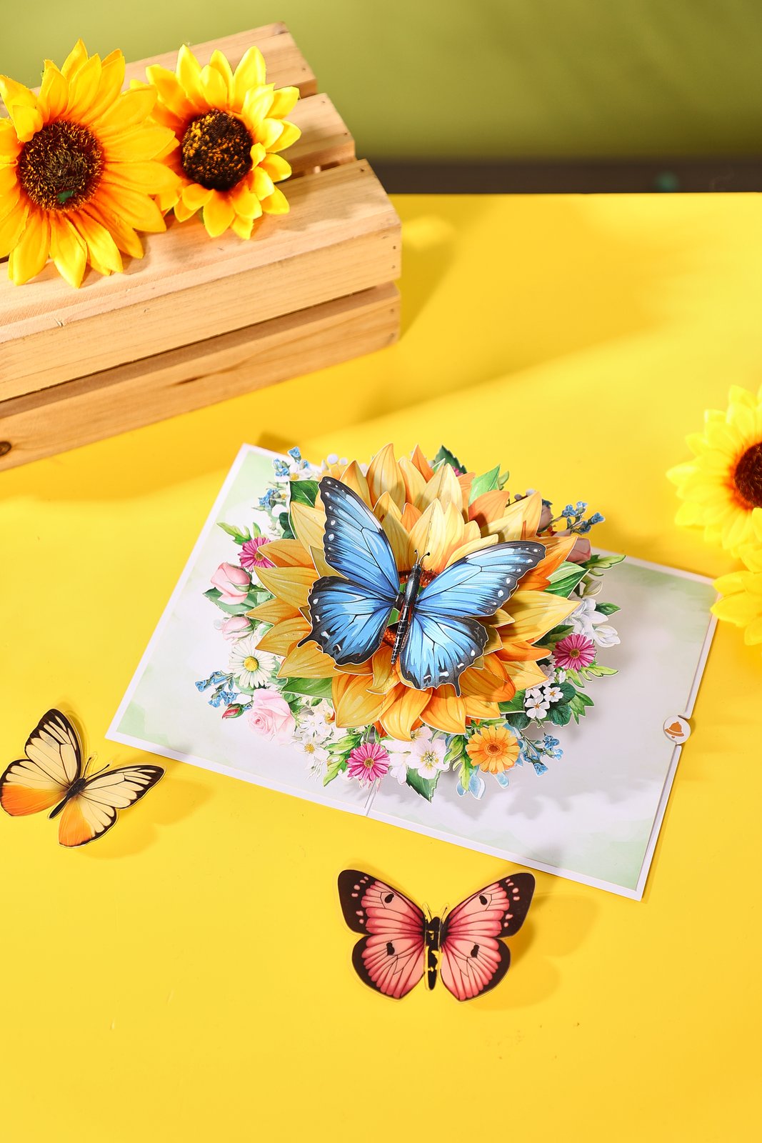 Sunflower Butterfly Greeting Card