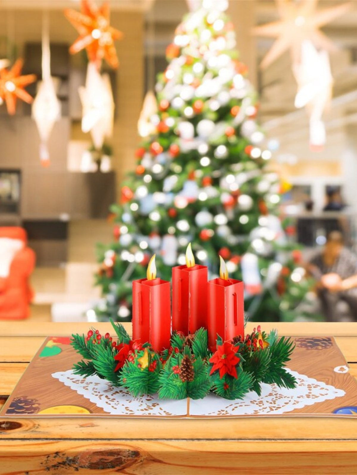Christmas Candle Flip Pop Up Card