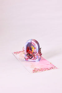 Arch Cherry Blossom Bird Greeting Card