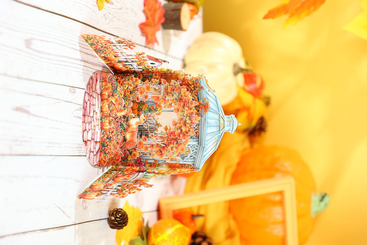 Autumn Pumpkin Double Door 3D Pop Up Card