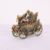 Santa Claus Green Car Ornament Greeting Card