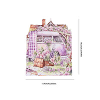 Girl Purple Camping Double Door Pop Up Card