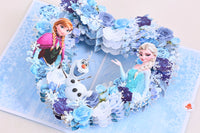 Frozen Heart Ice Flower Wreath Pop Up Card