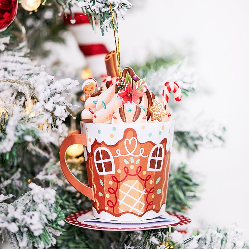 Gingerbread House Cup 3D Pop Up Card